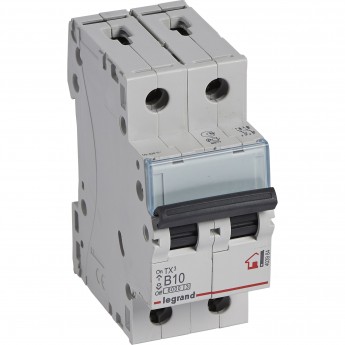 Автоматический выключатель LEGRAND TX³ 6000 6 кА тип B 2П 230/400 В 10А 2 модуля белый Автоматический выключатель LEGRAND TX³ 6000 6 кА тип B 2П 230/400 В 10А 2 модуля белый