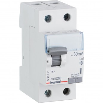 Выключатель дифференциального тока LEGRAND TX³ 2П 63 А тип AC 300 мА 2 модуля белый Выключатель дифференциального тока LEGRAND TX³ 2П 63 А тип AC 300 мА 2 модуля белый