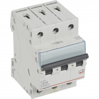 Автоматический выключатель LEGRAND TX³ 6000 6 кА тип B 3П 400 В 16А 3 модуля белый Автоматический выключатель LEGRAND TX³ 6000 6 кА тип B 3П 400 В 16А 3 модуля белый