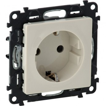 Силовая розетка LEGRAND Valena LIFE 2К+З 16А 250В с защитными шторками безвинтовые зажимы с лицевой панелью слоновая кость