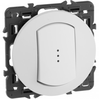 Переключатель LEGRAND Celiane одноклавишный с подсветкой - IP 44, белый Переключатель LEGRAND Celiane одноклавишный с подсветкой - IP 44, белый