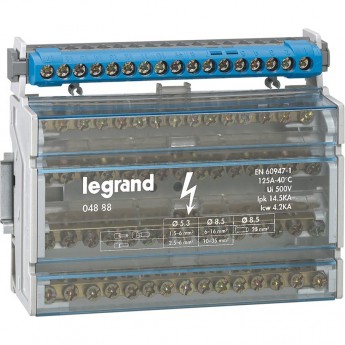 Модульный распределительный блок LEGRAND 4П, 125 A, 15 подключений